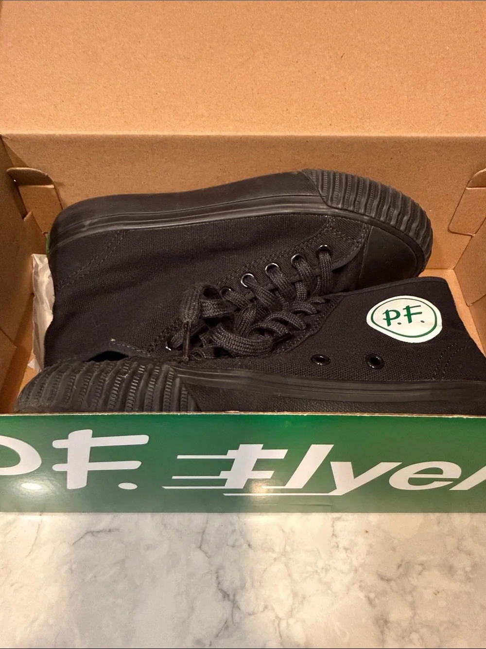 P.F. Flyers 1993 CENTER HIGH-TOP BLACK CANVAS Men’s 4.5 Women’s 6